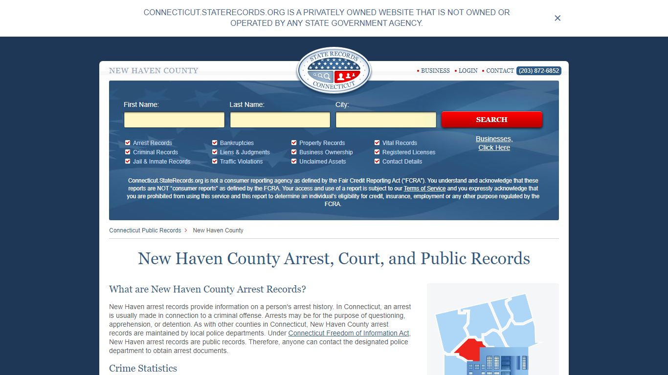 New Haven County Arrest, Court, and Public Records