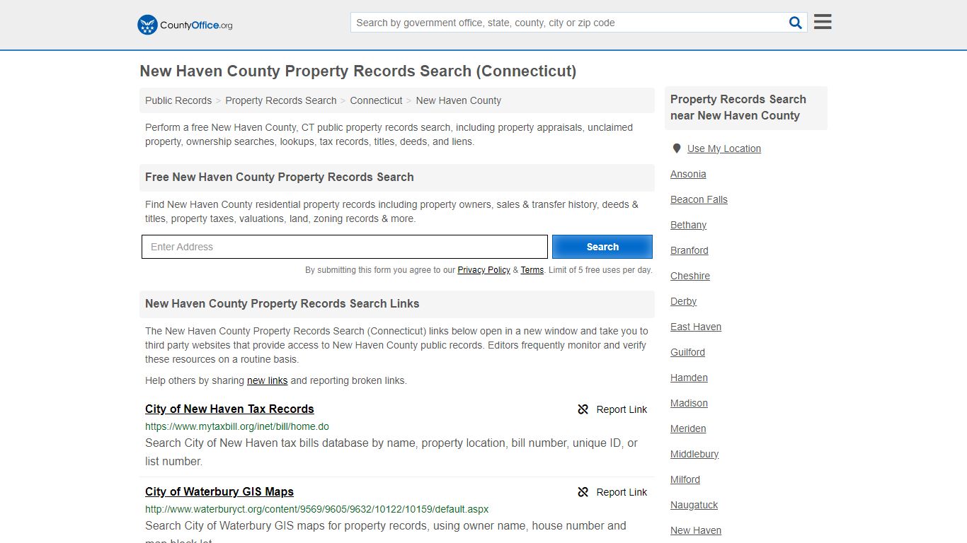 New Haven County Property Records Search (Connecticut) - County Office